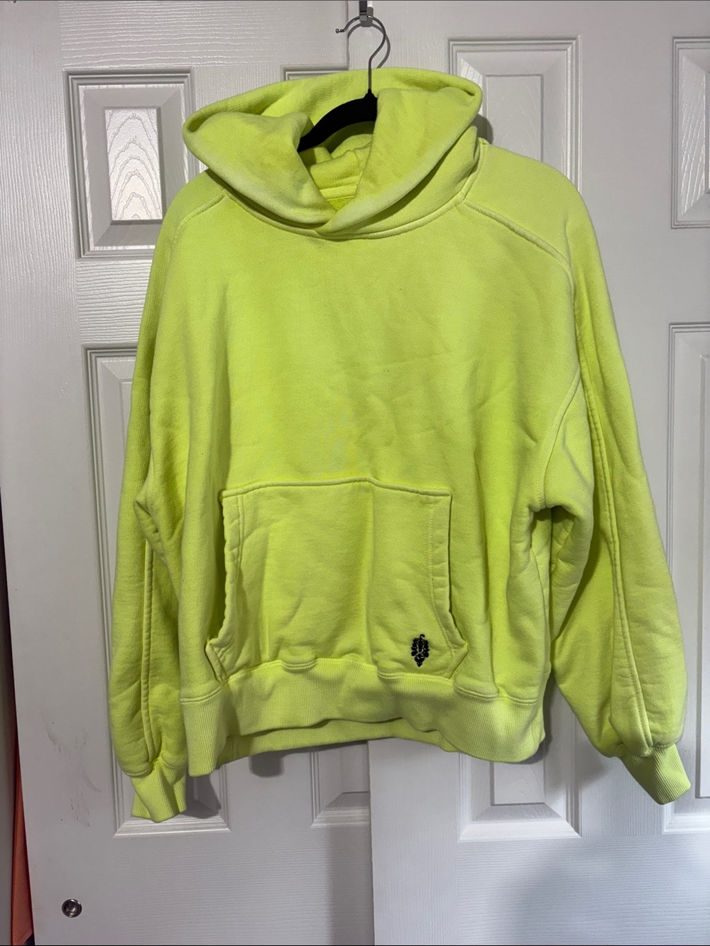 Free People Neon Lime Cowl Hoodie Sweater